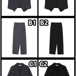 上下セット XL~5XLブラック スーツ キャミソールワンピース ズボン グレーパンツ 春 夏 ロング丈 大きいサイズ 11枚目の画像