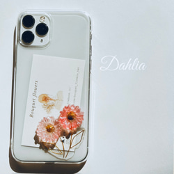透明感のある淡いピンクのダリアiPhoneケース 1枚目の画像