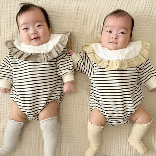 名入れOK／ポコポコガーゼのフリルスタイ* スタイ・よだれかけ こまり