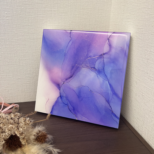 アルコールインクアート レジン加工 木製パネル【世界に一つだけ