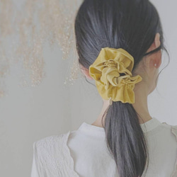 本革♡スエード　大人のためのビッグシュシュ〜全6色〜　　大きめ 12枚目の画像