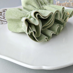 本革♡スエード　大人のためのビッグシュシュ〜全6色〜　　大きめ 6枚目の画像