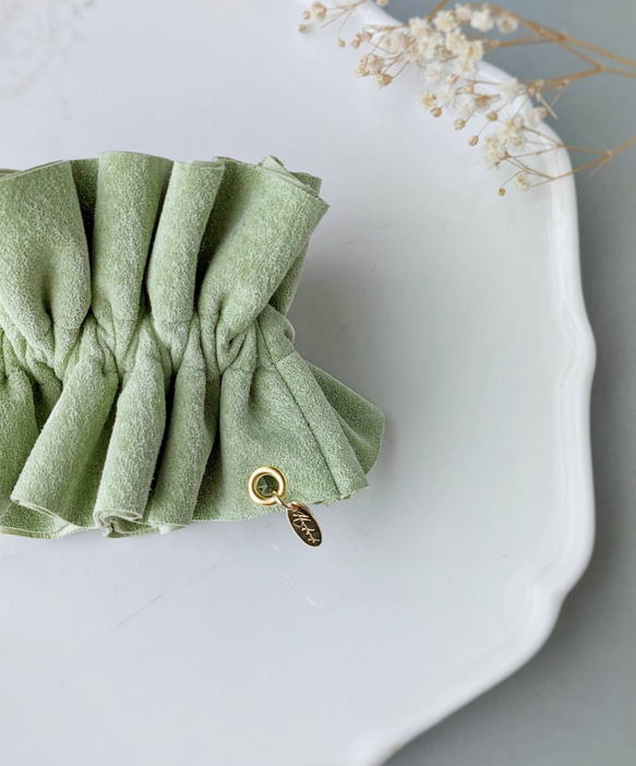 本革♡スエード　大人のためのビッグシュシュ〜全6色〜　　大きめ 4枚目の画像