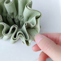 本革♡スエード　大人のためのビッグシュシュ〜全6色〜　　大きめ 7枚目の画像