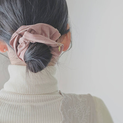 本革♡スエード　大人のためのビッグシュシュ〜全6色〜　　大きめ 14枚目の画像