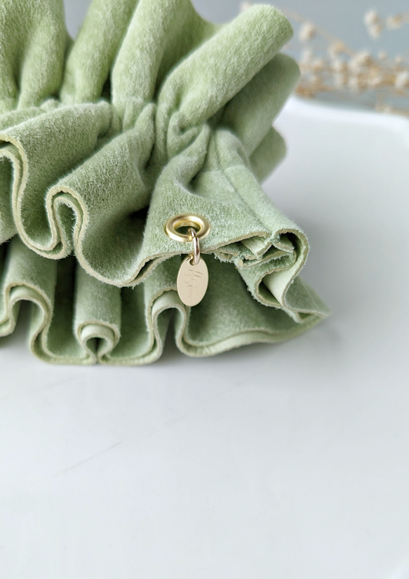 本革♡スエード　大人のためのビッグシュシュ〜全6色〜　　大きめ 5枚目の画像