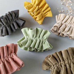 本革♡スエード　大人のためのビッグシュシュ〜全6色〜　　大きめ 15枚目の画像