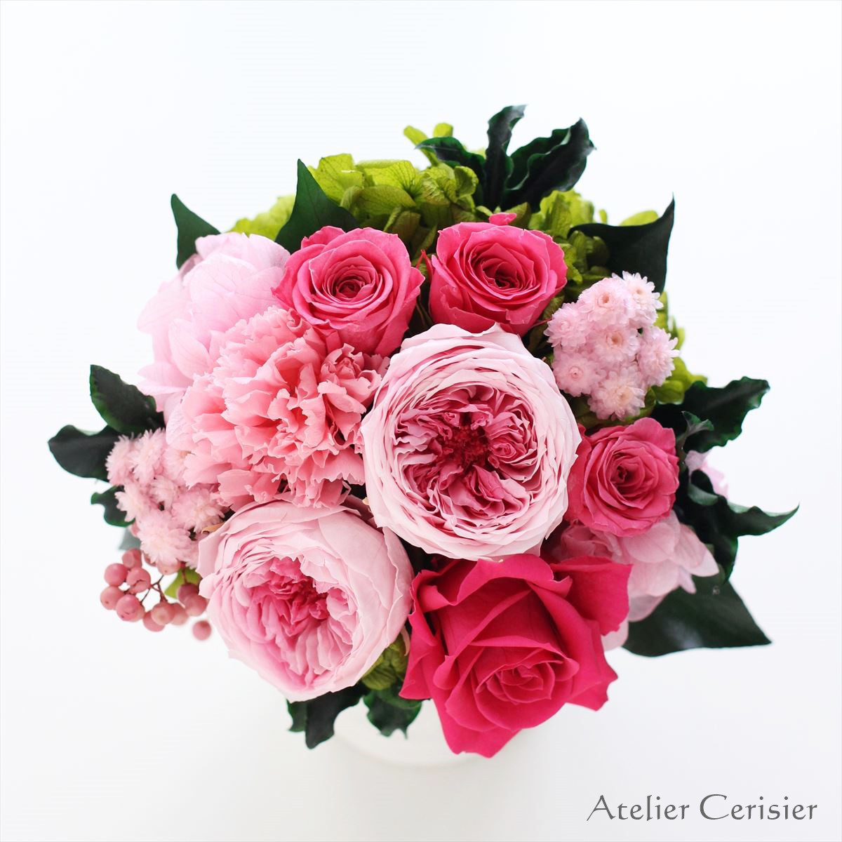 プリザーブドフラワー＜アンソロジー Mサイズ＞ ピンクベリー ピンク バラ【お祝い】