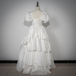 新作！プリンセスウェディングドレスフランス風シンプルなエレガントなデザインで、身長が低めの花嫁にピッタリG120 2枚目の画像
