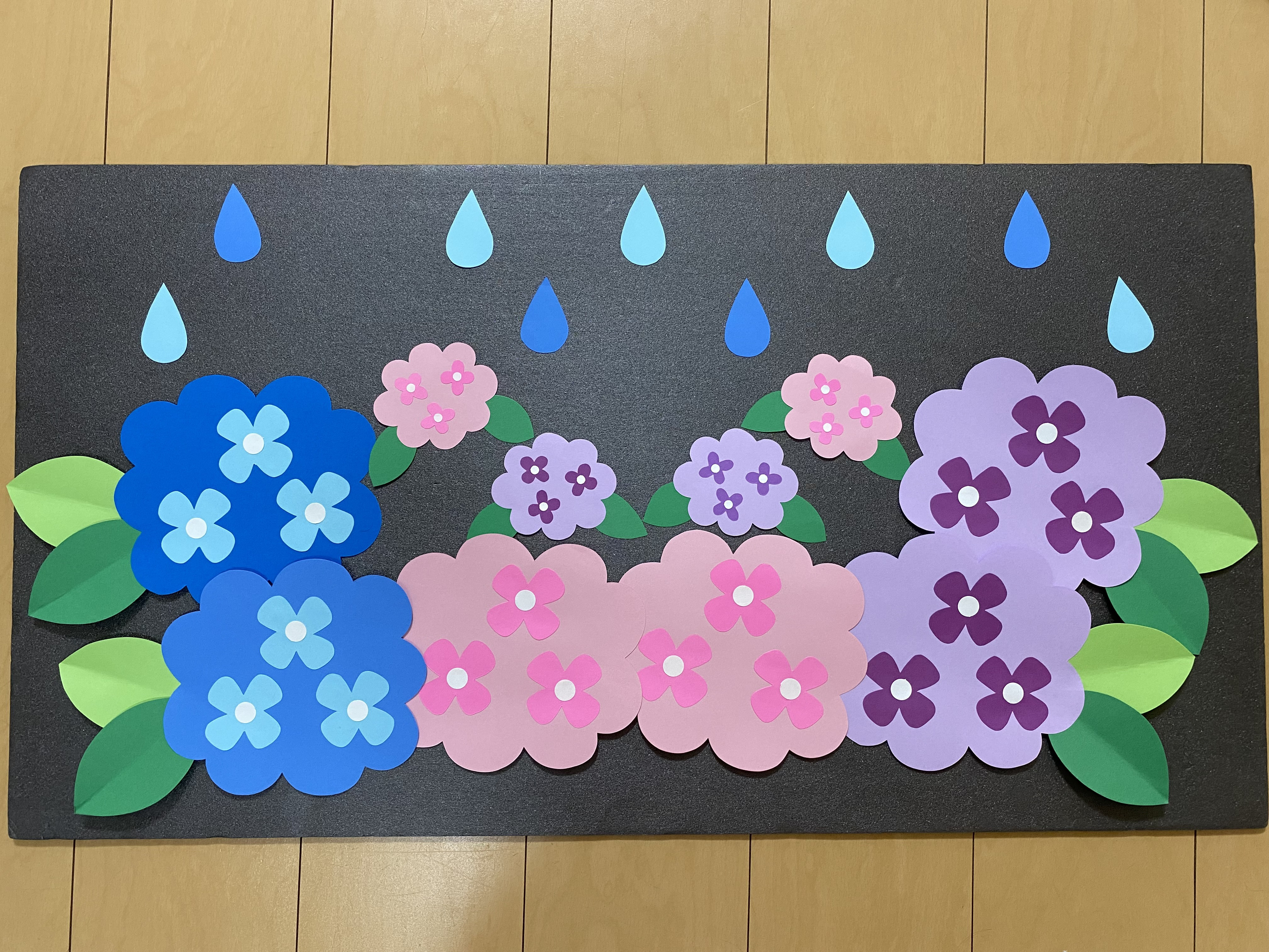 梅雨 壁面飾り【楽しい雨の日①】6月 あじさい