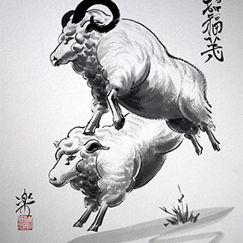 作家様　おしゃれなひつじさん 山形 楽 作／招福十二支「未 ひつじ」／色紙サイズ 絵画 art-弘楽 通販