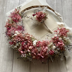 アンティークピンクのリースブーケ ＊ウエディング