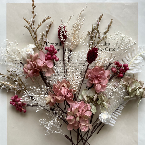 アンティークピンクのリースブーケ ＊ウエディング