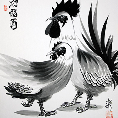 十二支　色紙 山形 楽 作／招福十二支・全12枚セット／色紙サイズ 絵画 art-弘