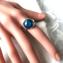 ブルーアパタイト SV オープンリング 15mm #13 blue apatite ring 5枚目の画像