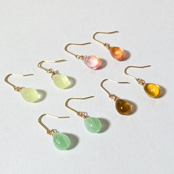 350＊ステンレスフック【夏の福袋】おまかせ4点！チェコビーズのプチピアス4点セット 2枚目の画像