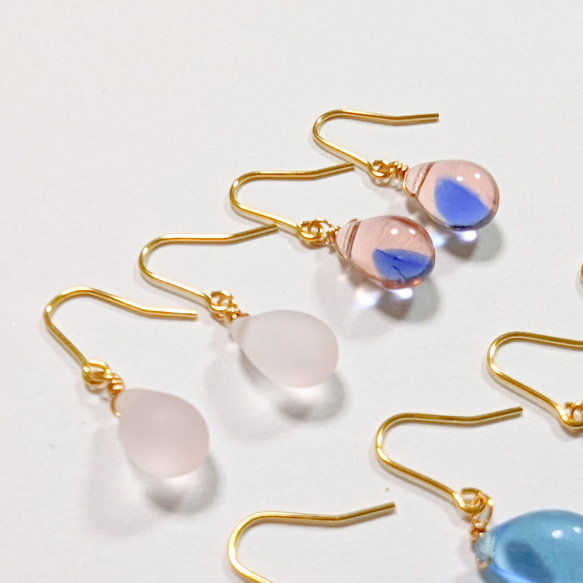 350＊ステンレスフック【夏の福袋】おまかせ4点！チェコビーズのプチピアス4点セット 4枚目の画像