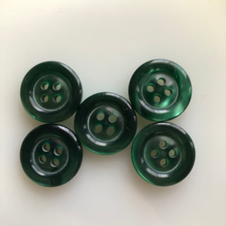アンティーク ボタン 5個　ビンテージ 昭和 レトロ 個性的 ハンドメイド素材 日本製 ポップ アクセ グリーン　緑 1枚目の画像