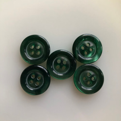 アンティーク ボタン 5個　ビンテージ 昭和 レトロ 個性的 ハンドメイド素材 日本製 ポップ アクセ グリーン　緑 4枚目の画像