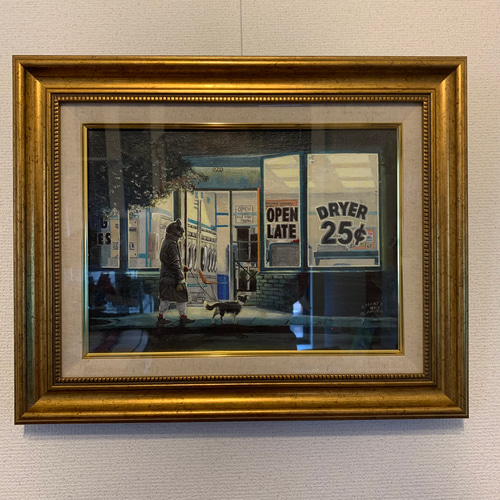 絵/絵画/猫/キャンバス/F4号/スケボー/アクリル画/原画/手書き/ハチワレ