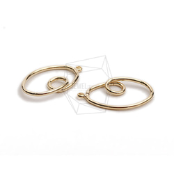 PDT-2686-G【2個入り】ダブルラウンドペンダント/Double Round Earring Charm 3枚目の画像