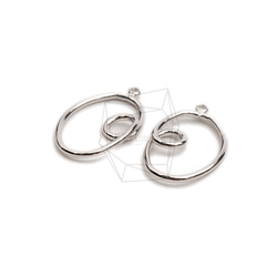 PDT-2686-R【2個入り】ダブルラウンドペンダント/Double Round Earring Charm 2枚目の画像