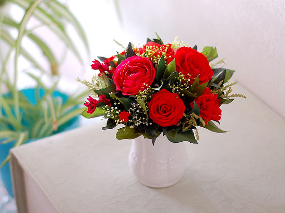 【Creema限定】レッド＆グリーンのシックなアレンジ