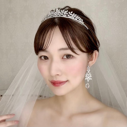 ジルコニア 花嫁　ウェディングピアス　ブライダルイヤリング　　結婚式　披露宴　前撮り ME173 5枚目の画像