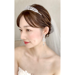 ジルコニア 花嫁　ウェディングピアス　ブライダルイヤリング　　結婚式　披露宴　前撮り ME173 7枚目の画像