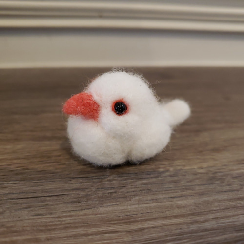完売】羊毛フェルト 置物 桜文鳥 白文鳥2羽セット 文ちゃんと 完売】羊毛フェルト 置物 桜文鳥 白文鳥2羽セット 文ちゃんと