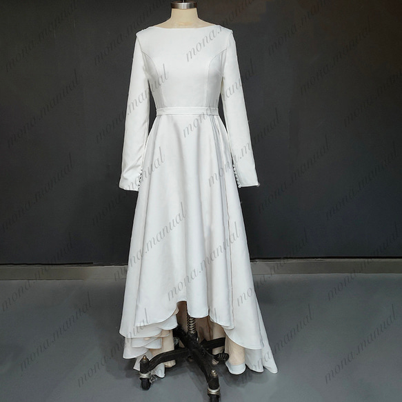シンプルウェディングドレス 二次会 結婚式 前撮りドレス 569 2枚目の画像