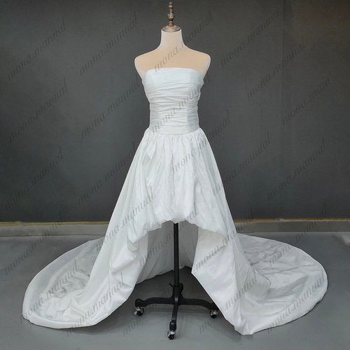 チューブトップ 前に短い ウェディングドレス 二次会 結婚式 前 チューブトップ 前に短い ウェディングドレス 二次会 結婚式 前