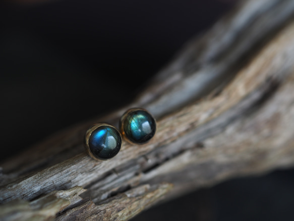 labradorite brass pierce (komorebi) 5枚目の画像