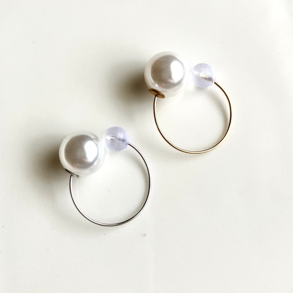 整体テラリングカフサイズお試し品◆送料無料◆パールキャッチ・シリコンキャッチ付き 4枚目の画像