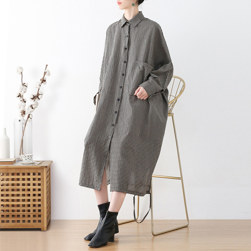 シルエット上手な、ギンガムチェックのシャツワンピース