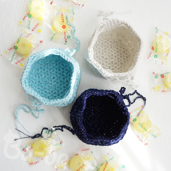 Ba-ba handmade  Crochet Drawstring mini-bag with string  No. 第6張的照片