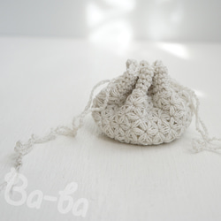 Ba-ba handmade  Crochet Drawstring mini-bag with string  No. 第1張的照片