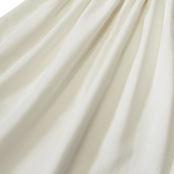 コットンリネン ギャザースカート（白）リネン 麻 ロング マキシ ポケット ホワイト 4枚目の画像