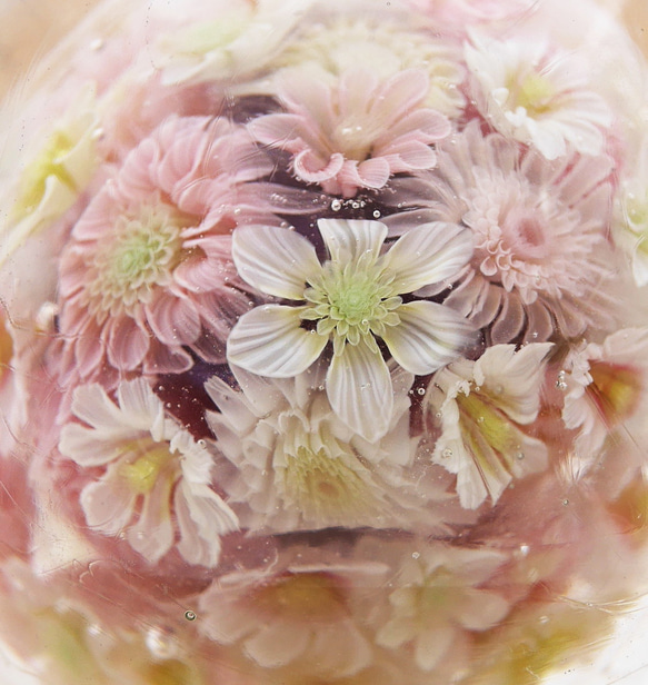 《新作》『flower garden mini マーブル-pink』 ガラス ガラスの花　母の日　　 7枚目の画像