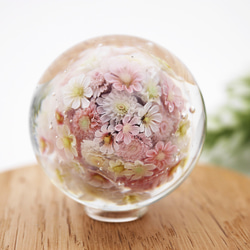 《新作》『flower garden mini マーブル-pink』 ガラス ガラスの花　母の日　　 3枚目の画像