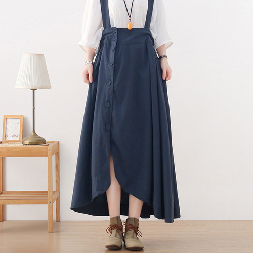 【ロンハーマン】　ジャンパースカート グレー ラディエイト RADIATE アシメフロントデニムジャンパースカート