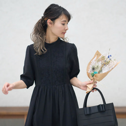 ﾓﾘﾉｶﾞｯｺｳ レースが可愛いブラック半袖フォーマルワンピースドレス【ブラック】結婚式お呼ばれ 法事 冠婚葬祭 14枚目の画像