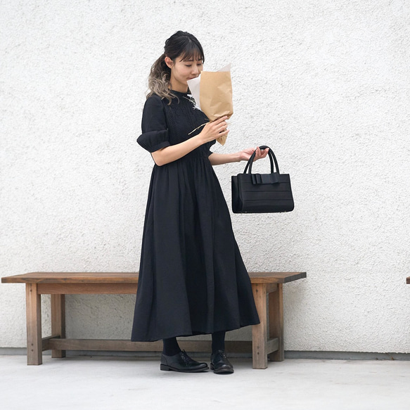 ﾓﾘﾉｶﾞｯｺｳ レースが可愛いブラック半袖フォーマルワンピースドレス【ブラック】結婚式お呼ばれ 法事 冠婚葬祭 20枚目の画像
