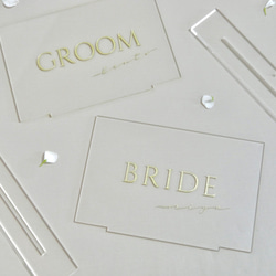 大人気♡〘受付サイン〙 GROOM BRIDE（セット）ゴールド 名入り 4枚目の画像