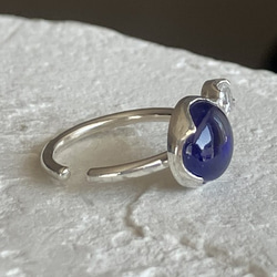 [免運費]清爽藍寶石&amp;彩虹月光石耳環（銀色）（已售） 第4張的照片