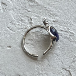 [免運費]清爽藍寶石&amp;彩虹月光石耳環（銀色）（已售） 第5張的照片