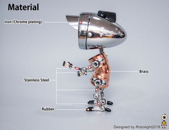 ロボットランプ メタルアート かわいい ロボットランプ 7枚目の画像