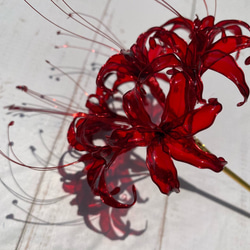 彼岸花のかんざし ディップアート 一本簪 蕊赤 1枚目の画像