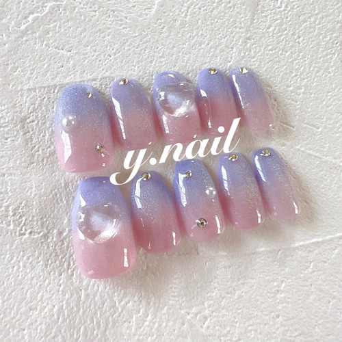 ネイルチップ オーダー ミラー ぷっくりハート マグネット チョコレート 韓国 1063935d4a74b1b620d4e83adb3adb