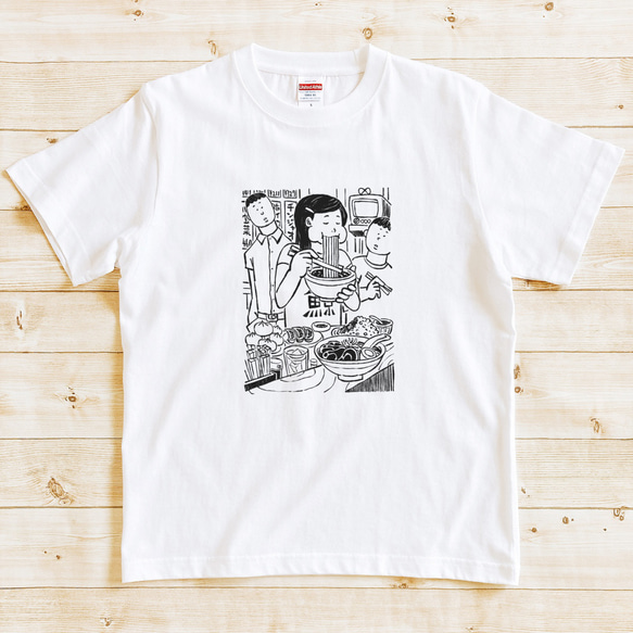 半袖 Tシャツ 『もりもり食べる子』 メンズ レディース ラーメン 2枚目の画像